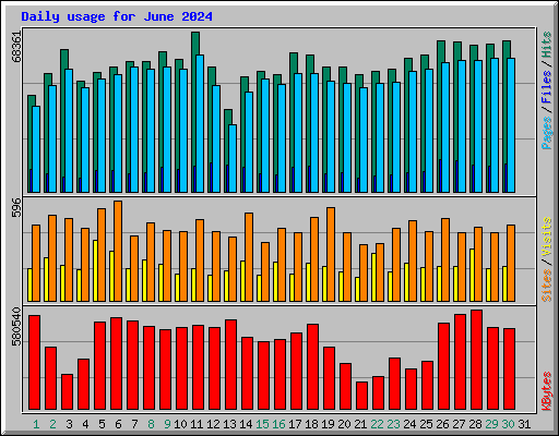 Daily usage for June 2024