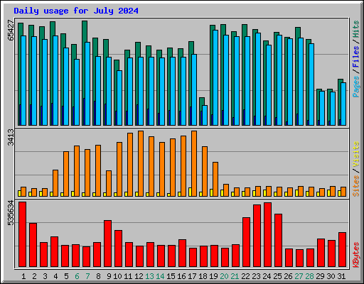 Daily usage for July 2024