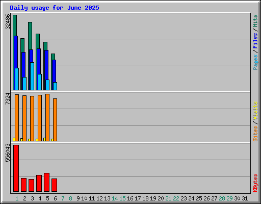 Daily usage for June 2025