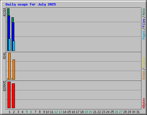 Daily usage for July 2025