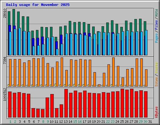 Daily usage for November 2025