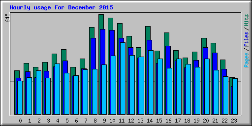 Hourly usage for December 2015