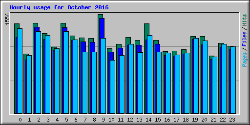 Hourly usage for October 2016