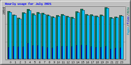 Hourly usage for July 2021