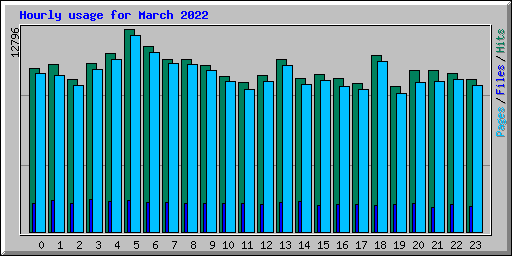 Hourly usage for March 2022