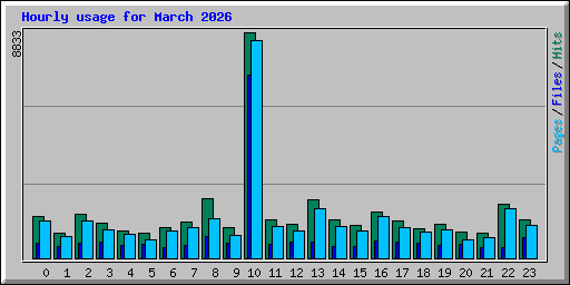 Hourly usage for March 2026